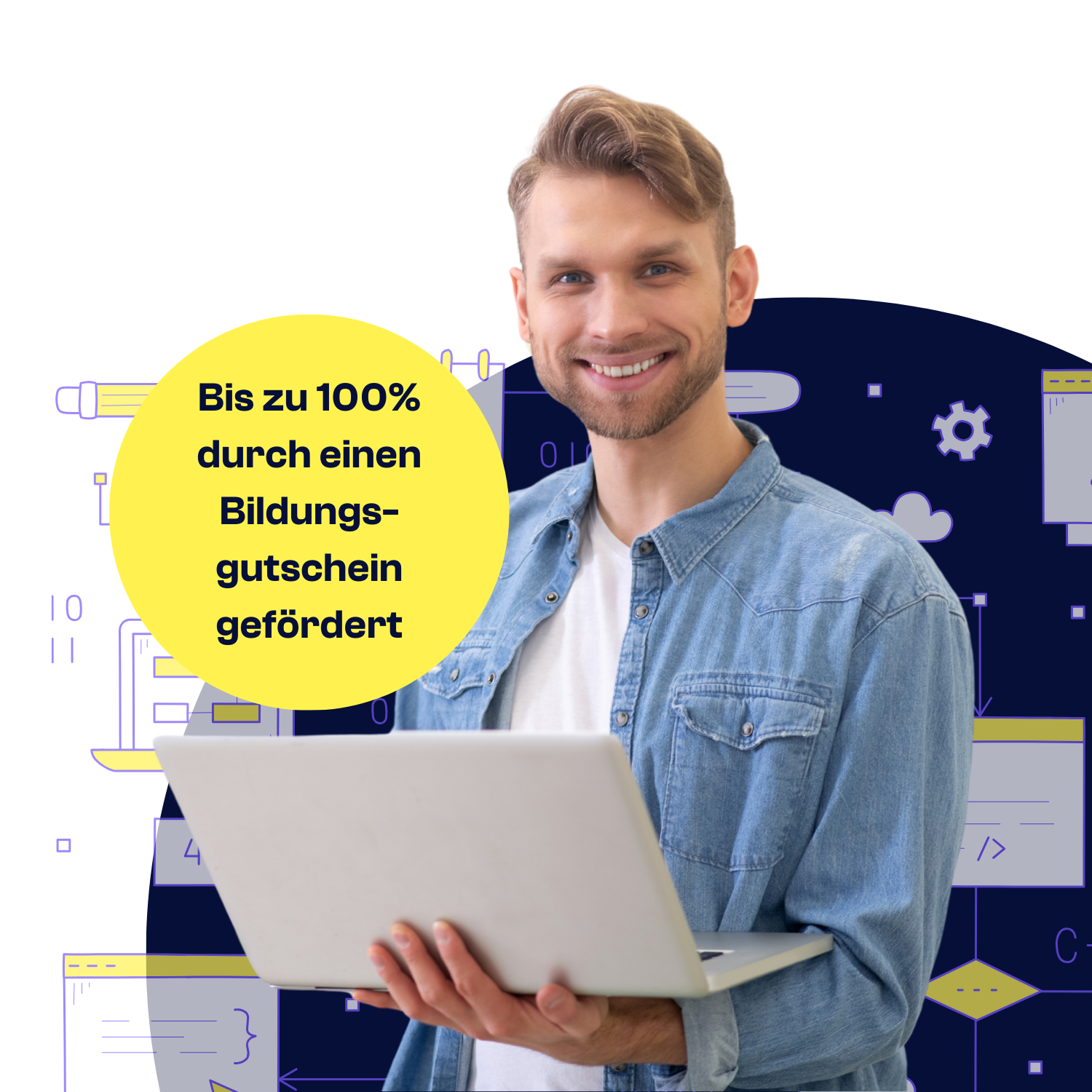 Mann mit Laptop
